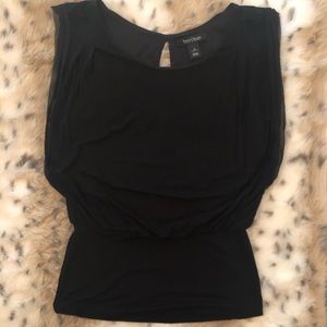 White House Black Market Black Sleeveless Blouse